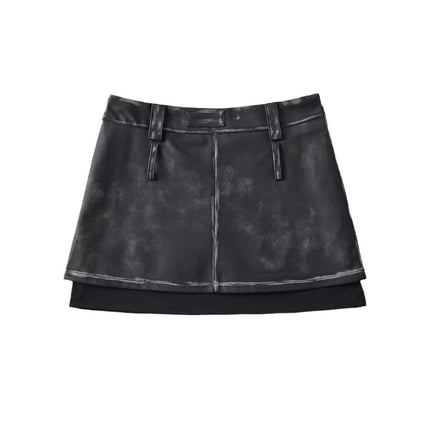 Women's High Waisted Faux Leather Bodycon Mini Pencil Skirt Sexy Zipper Short Skirt