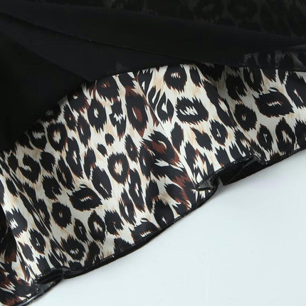 Women's Elegant High Waist Leopard Print Long Skirt Bodycon Fishtail Maxi Skirt
