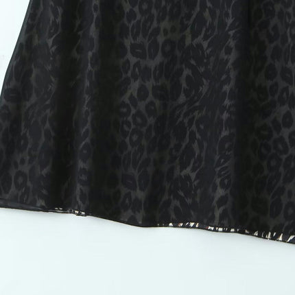 Women's Elegant High Waist Leopard Print Long Skirt Bodycon Fishtail Maxi Skirt