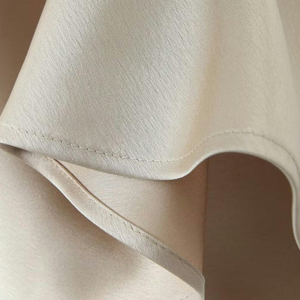 Satin High Waisted Maxi Skirt A-Line Spring Summer Casual Long Skirts