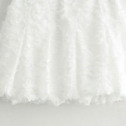 Women Mini Bubble Skirt High Waisted A-Line Ruffle Pleated Short Skirt