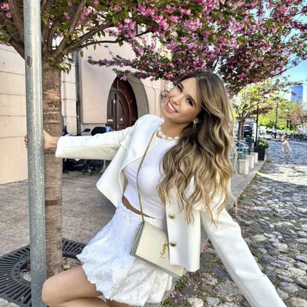 Women Mini Bubble Skirt High Waisted A-Line Ruffle Pleated Short Skirt