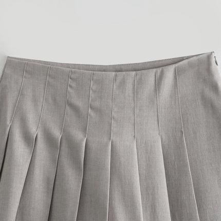 Women's High Waisted Pleated Skirt Summer A Line Shorts Skirts