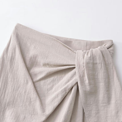 Womens High Waist FringesHem Tie Wrap Skirt Summer Casual A Line Mini Skirt