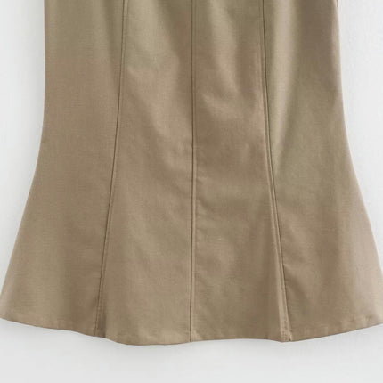 Women's Casual Fishtail Pencil Skirt High Waist Bodycon Midi Skirt