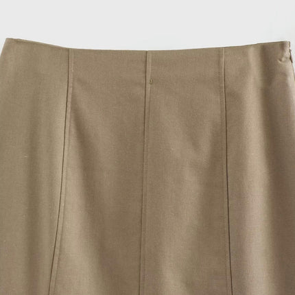 Women's Casual Fishtail Pencil Skirt High Waist Bodycon Midi Skirt