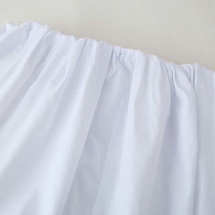 Women Short Bubble Skirt High Waisted A-Line Pleated Puff Mini Skirt
