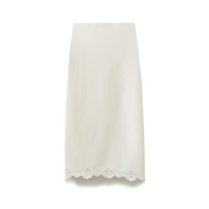 Women's High Waist Midi Skirts Bodycon Hollowout Hem Pencil Skirt