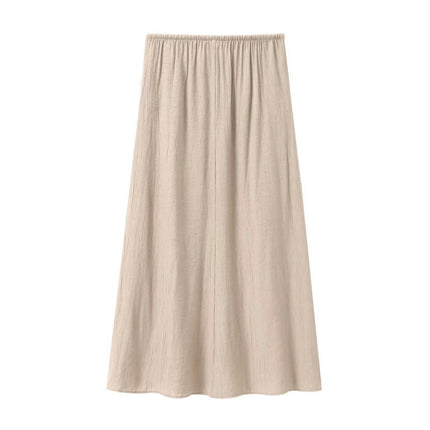 Womens Summer Skirts Casual A-Line High Waisted Midi Skirt with Pockets