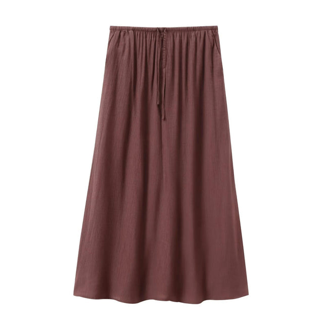 Womens Summer Skirts Casual A-Line High Waisted Midi Skirt with Pockets