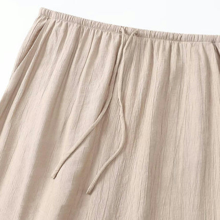 Womens Summer Skirts Casual A-Line High Waisted Midi Skirt with Pockets