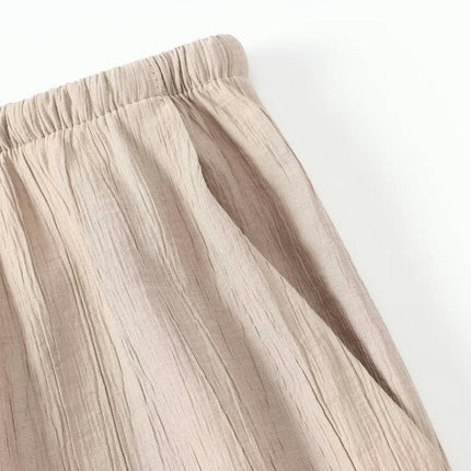 Womens Summer Skirts Casual A-Line High Waisted Midi Skirt with Pockets