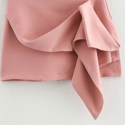 Women's Ruffle Wrap Mini Skirt Casual High Waist A-line Shorts Skirts