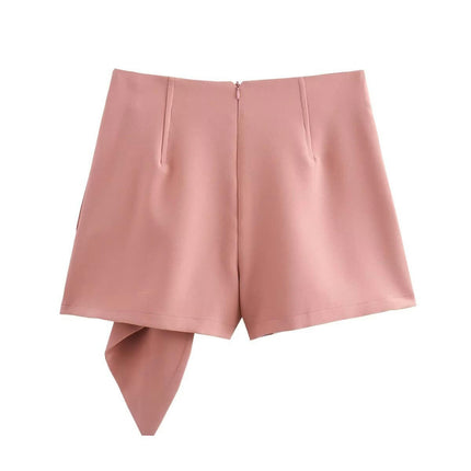 Women's Ruffle Wrap Mini Skirt Casual High Waist A-line Shorts Skirts
