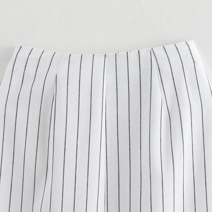 Women's Casual Button Front High Waist Bodycon Pencil Midi Skirt