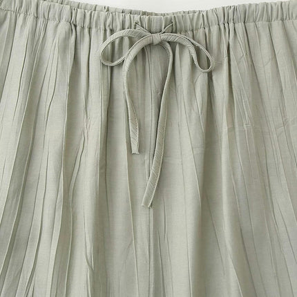 Women's Flowy Maxi Skirt Summer Casual Drawstring High Waist A-Line Long Skirts