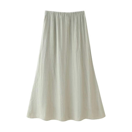Women's Flowy Maxi Skirt Summer Casual Drawstring High Waist A-Line Long Skirts