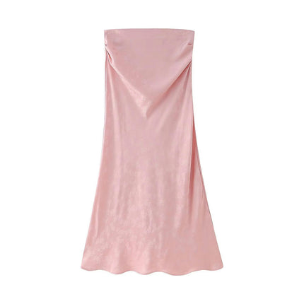 Women's Elegant Satin High Waist Maxi Skirt A Line Mermaid Long Skirts