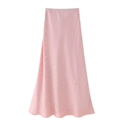 Women's Elegant Satin High Waist Maxi Skirt A Line Mermaid Long Skirts