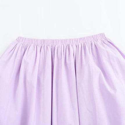 Women's Pleated Flowy Long Skirts High Waist A Line Skirt with Pocket