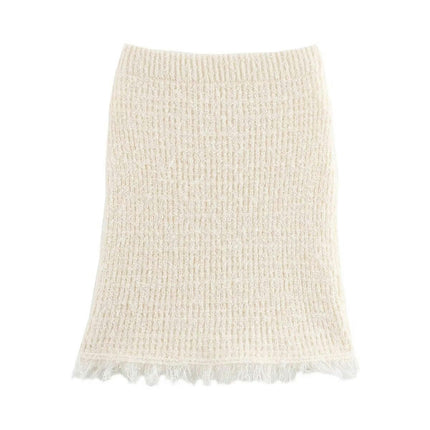 Women's Mini Knit Skirt Bodycon High Waist Stretchy Solid Slim Fit Short Skirts