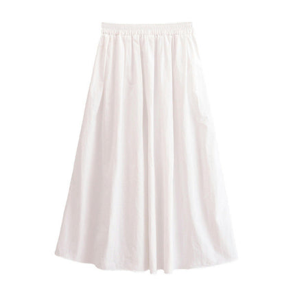 Long Skirts for Women Elastic High Waisted A Line Flowy Maxi Skirt with Pockets