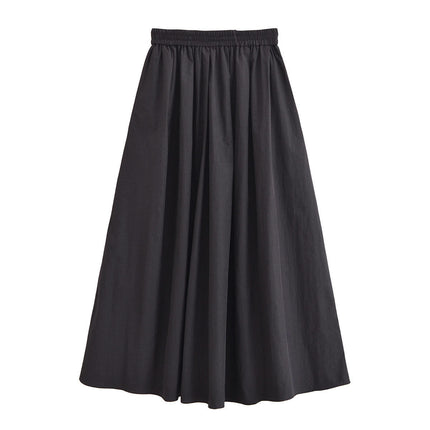 Long Skirts for Women Elastic High Waisted A Line Flowy Maxi Skirt with Pockets
