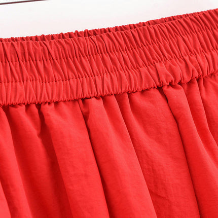 Long Skirts for Women Elastic High Waisted A Line Flowy Maxi Skirt with Pockets