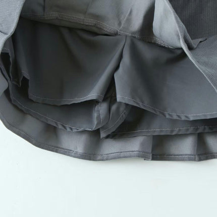 Women Corduroy Pleated Mini Skirt High Waisted Casual A-Line Short Skirts