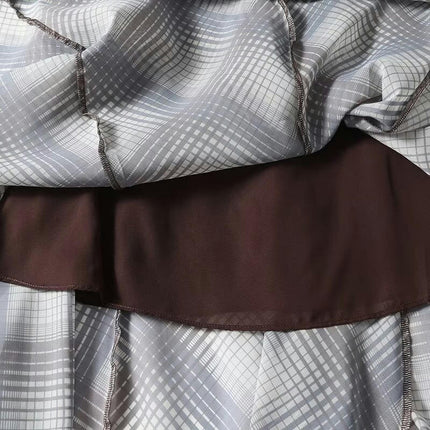 Womens Summer Plaid High Waisted Skirts Pleated A Line Flowy Long Skirt