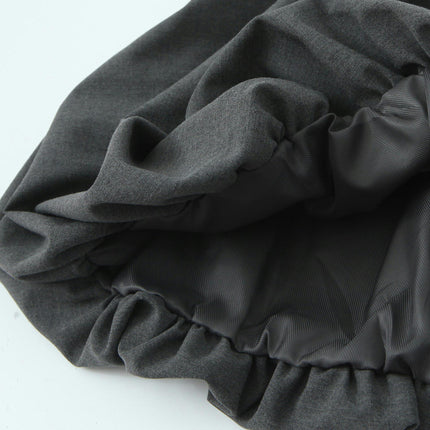 Women Ruffle Bubble Skirt Bow High Waist Pleated A Line Mini Balloon Skirt