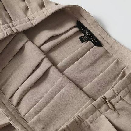 Women's High Waist Midi Skirts Elegant Pleated A-Line Flowy Skirt