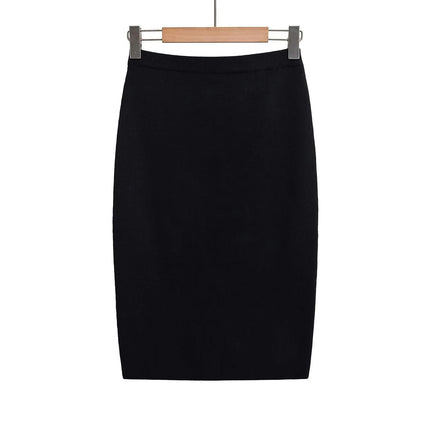 Women's High Waist Knit Pencil Skirts Stretchy Bodycon Midi Skirt