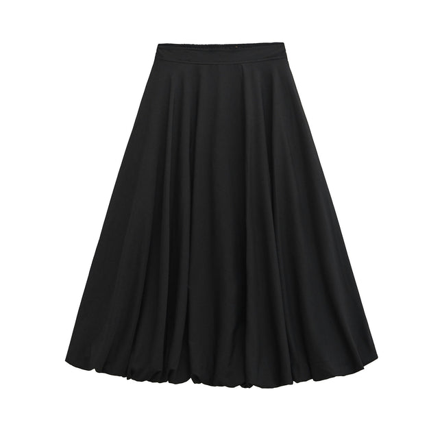 Women's Bubble Long Skirt High Waist A-Line Pleated Flowy Balloon Skirts