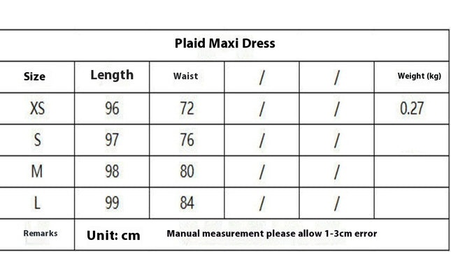Women's Plaid Maxi Skirt High Waist A-Line Flared Long Skirts