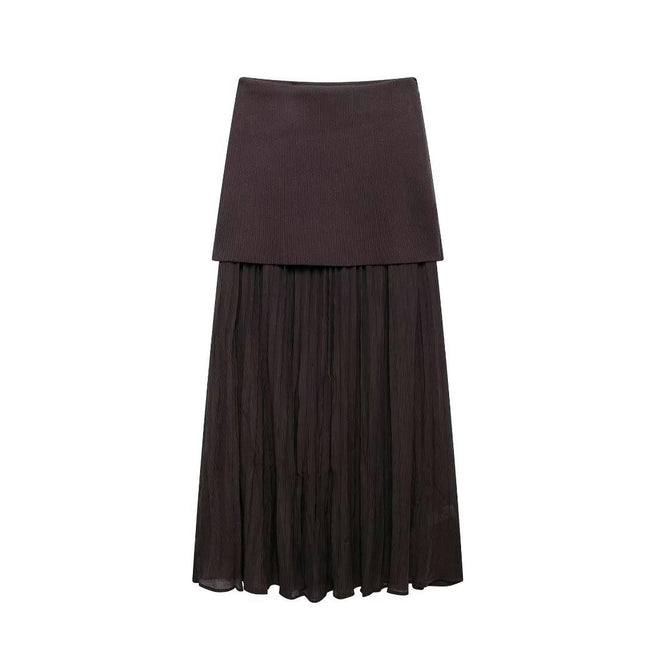 Womens Long Pleated Skirts High Waisted A Line Flowy Maxi Skirts