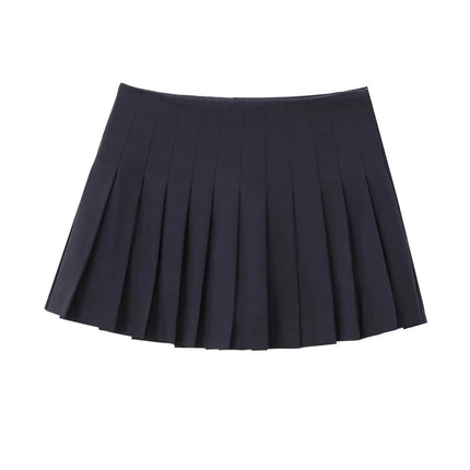 Women Pleated Mini Skirt High Waisted Casual A-Line Short Skater Skirt
