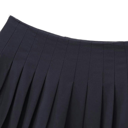 Women Pleated Mini Skirt High Waisted Casual A-Line Short Skater Skirt
