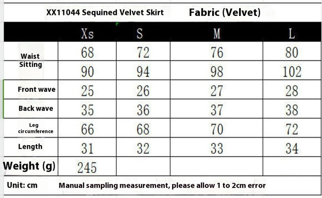 Women's High Waist Velvet Sequin Skirt Sparkle Party Bodycon Mini Skirts