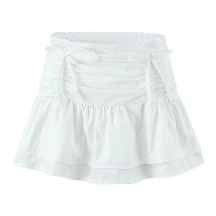 Womens Pleated Mini Skirt High Waisted Ruffle A Line Ruched Casual Skort Skater Skirts