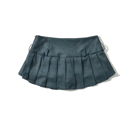 Women Casual Pleated Mini Skirt Low Waist Short Pleated A Line Short Skirts