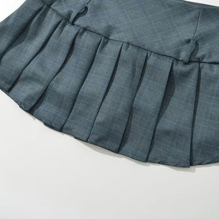 Women Casual Pleated Mini Skirt Low Waist Short Pleated A Line Short Skirts