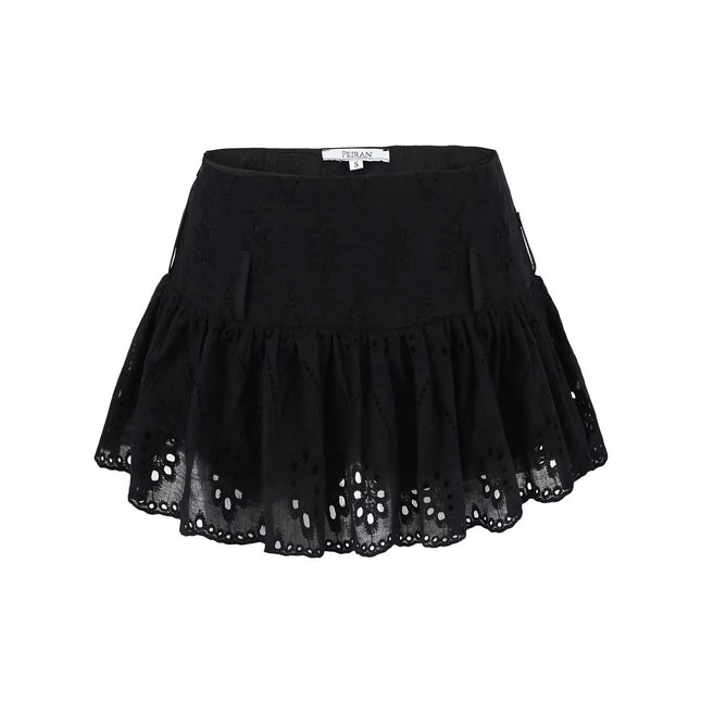 Womens Pleated Mini Skirt Sexy Ruffle A Line Short Skirts with Shorts