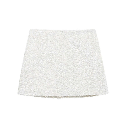 Sexy Sequin Mini Skirt for Women Mid Waist Casual Sparkle Bodycon Short Skirt