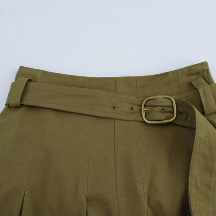 Women's High Waisted A line Skirt Pleated Flowy A Line Long Skirt with Pockets