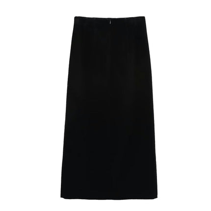 Women's Velvet Skirt High Waist Bodycon Slit Long Pencil Skirts
