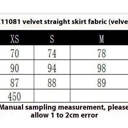 Women's Velvet Skirt High Waist Bodycon Slit Long Pencil Skirts