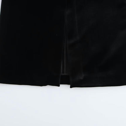 Women's Velvet Skirt High Waist Bodycon Slit Long Pencil Skirts