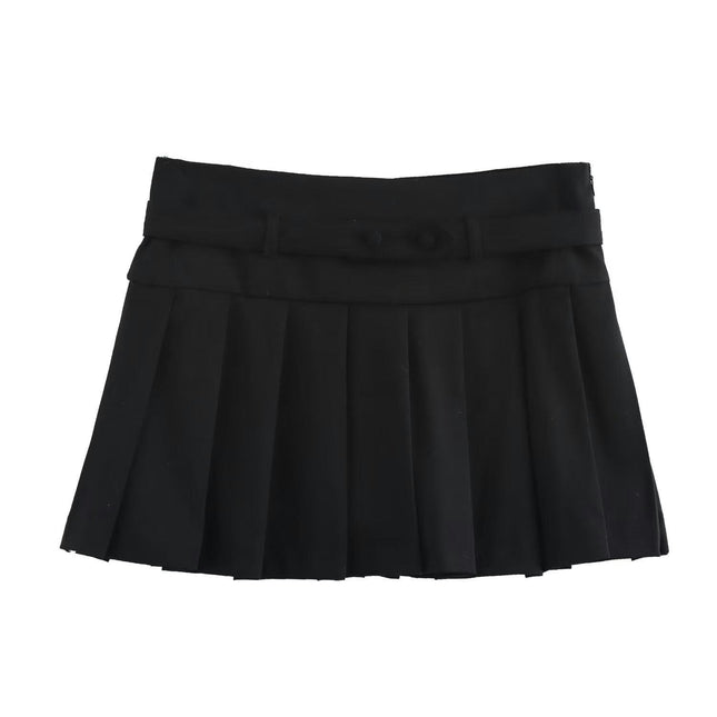 Womens Sexy Mini Skirts Low Waisted Pleated Tennis Skirt A-Line Skater Skirts
