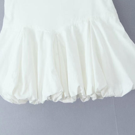 Women's Bubble Skirt Cute High Waist Pleated A-Line Puff Mini Skirt